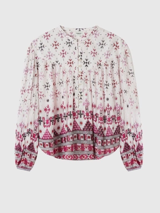 Isabel Marant Tops - NEW Isabel Marant Etoile Pink Shimmer Print Blouse - FR 40
